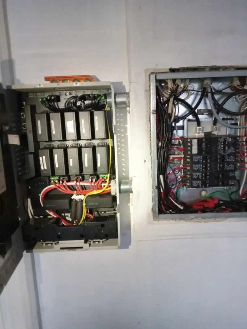 Electrical panel upgrade completed for Security Camera Wiring in Mercer Island